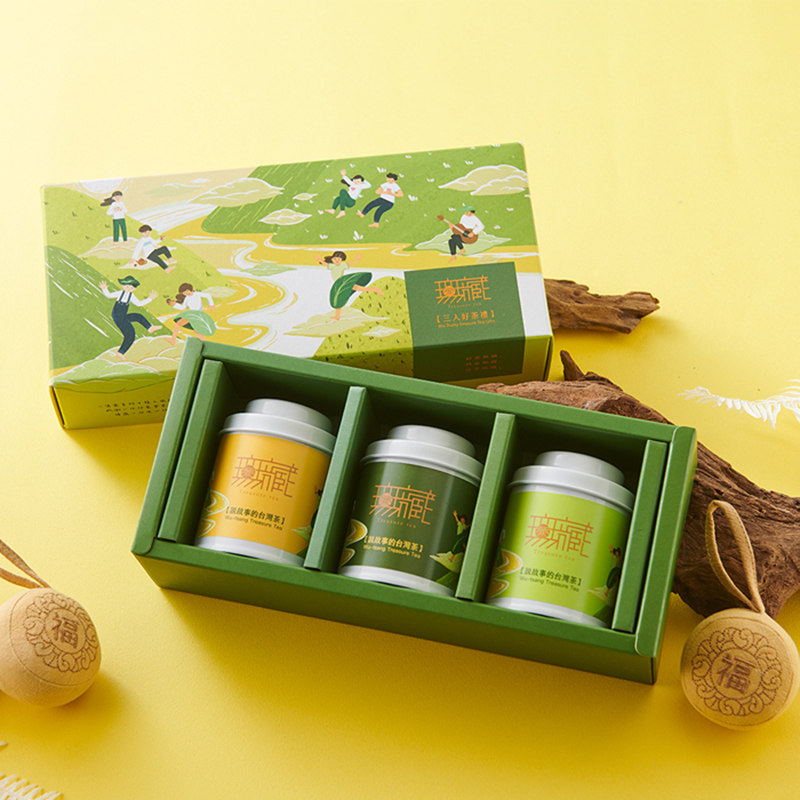 【無藏】 阿里山故事茶—愉悅茶山3入茶葉精緻小禮盒【清新款】