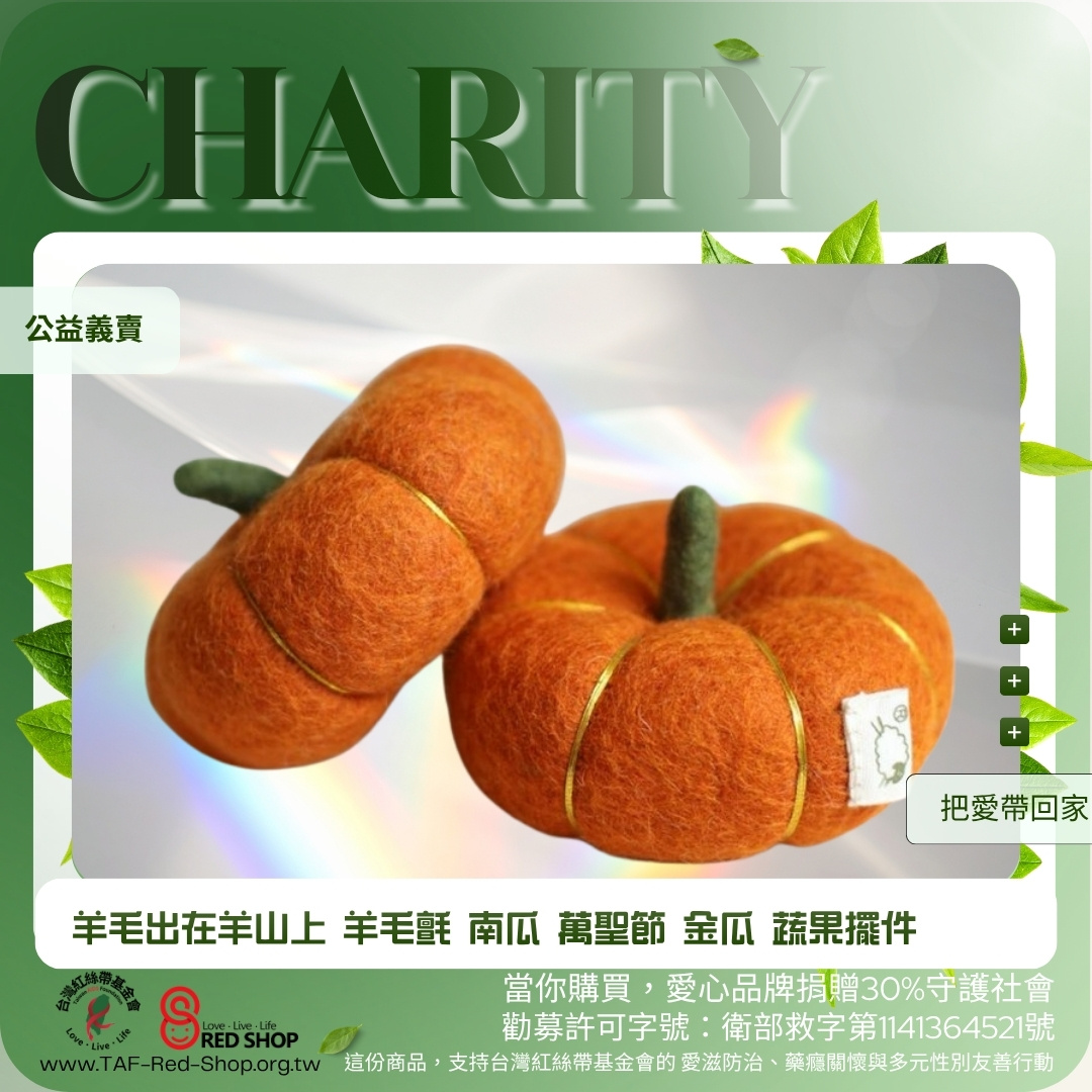 羊毛出在羊山上 羊毛氈 南瓜 萬聖節 金瓜 蔬果擺件(標題圖檔)