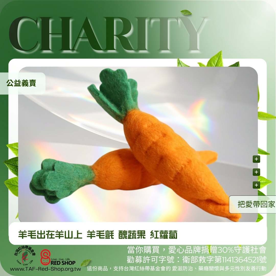 羊毛出在羊山上 羊毛氈 醜蔬果 紅蘿蔔(標題圖檔)